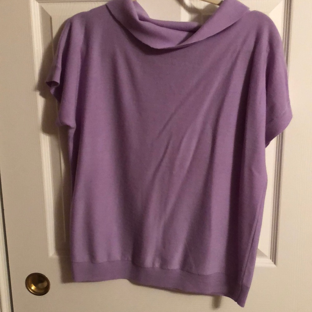 W BY WORTH PURPLE SHORT SLEEVED SWEATER